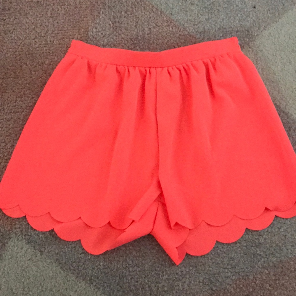Neon coral shorts